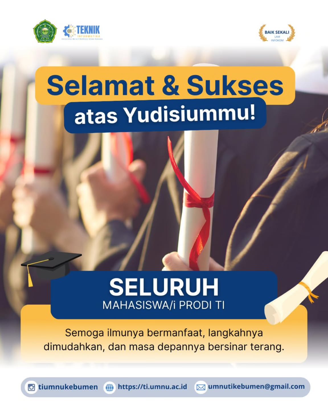 Membawa Ilmu, Menjemput Cita-Cita: Momen Yudisium Mahasiswa Teknik Informatika UMNU Kebumen